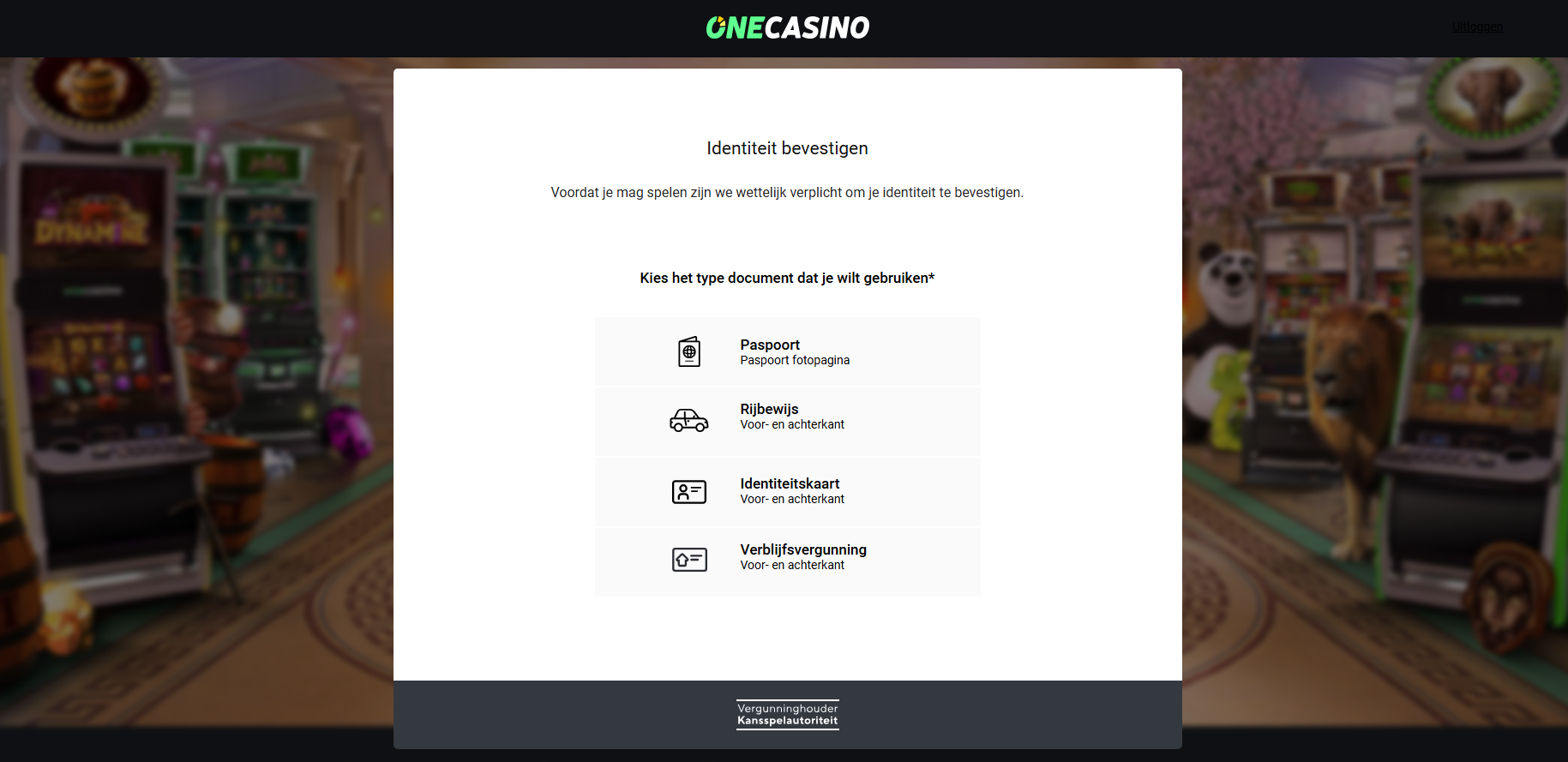 Identiteit bevestigen OneCasino