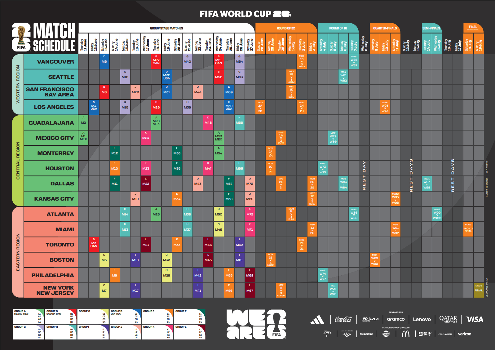 WK speelschema poster