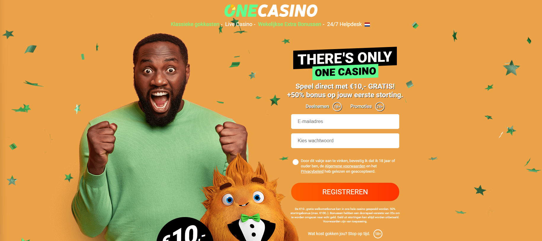 Onecasino registreren