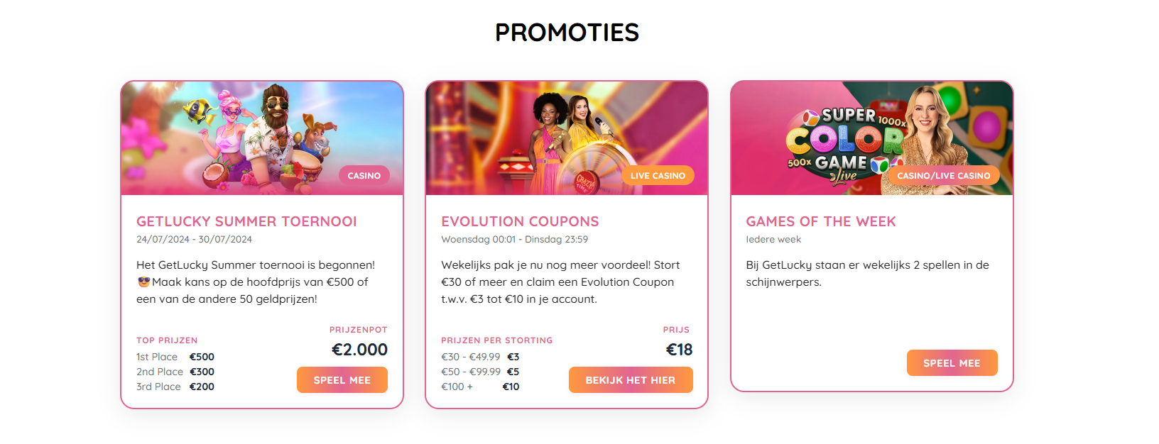 GetLucky promoties