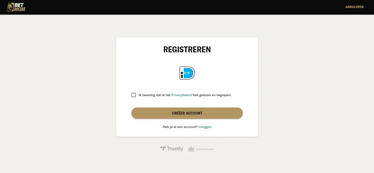 BetMGM aanmelden