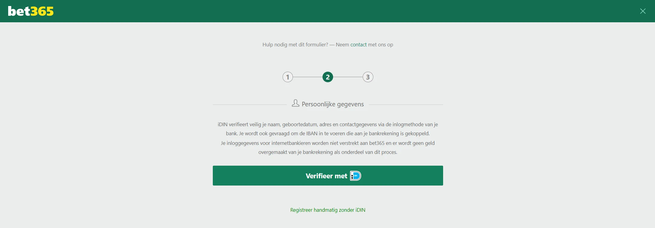 Registreren bij bet365 stap 2
