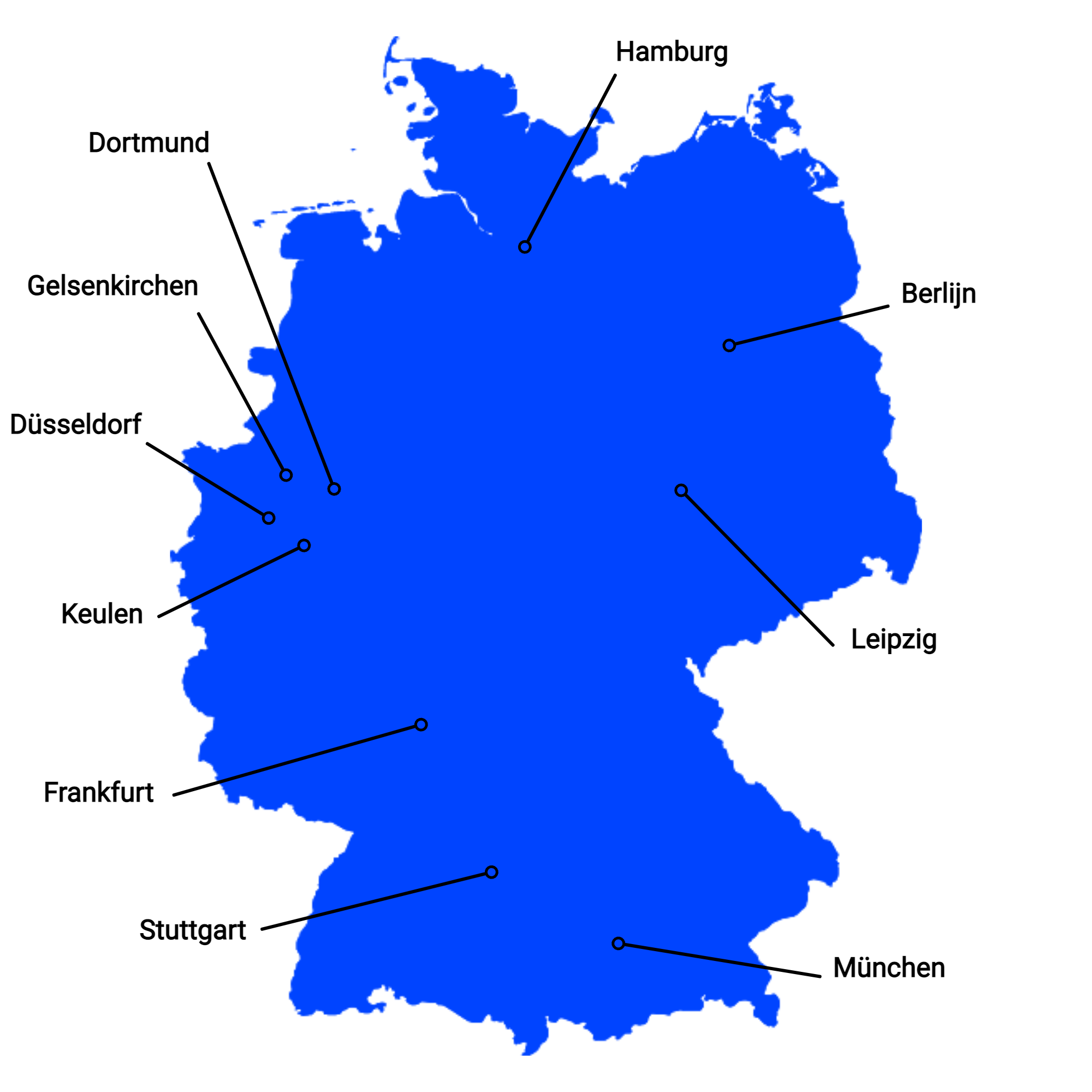 Duitsland kaart speelsteden EK 2024